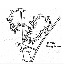 Campground map from Ranger Station