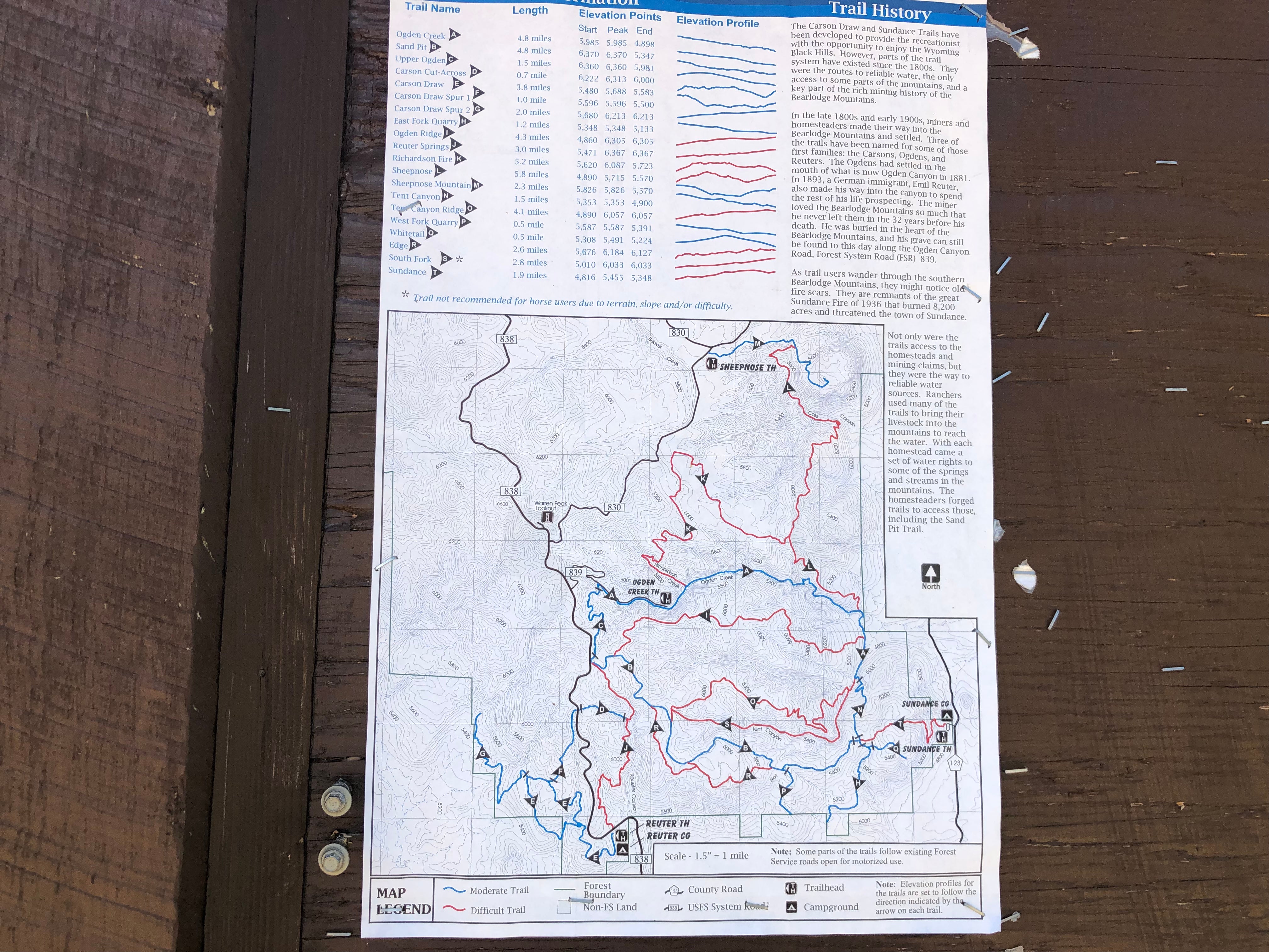 Hiking trail maps
