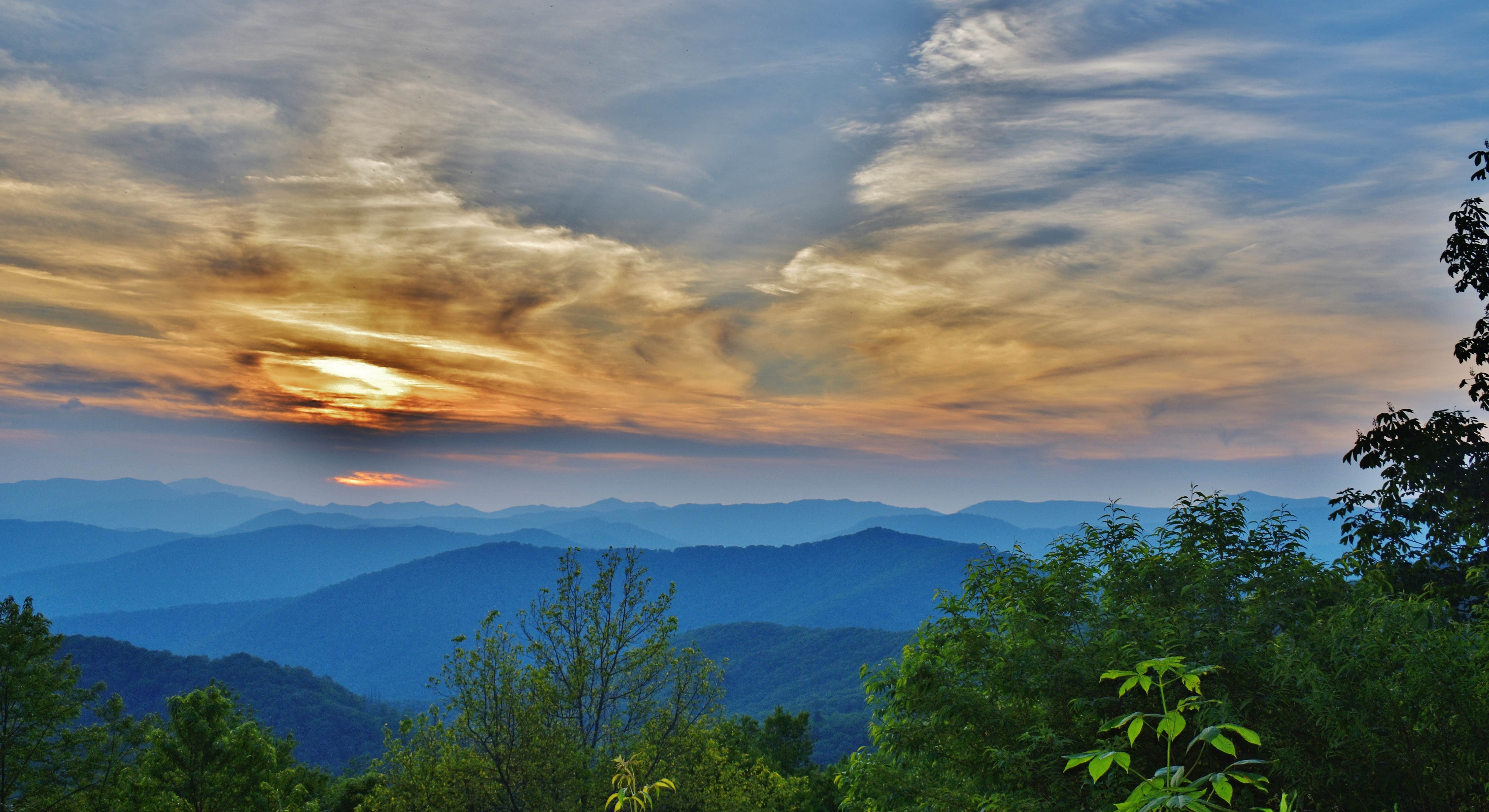 Moutain views at Balsam Mountain Campground Great Smoky Mountains National Park