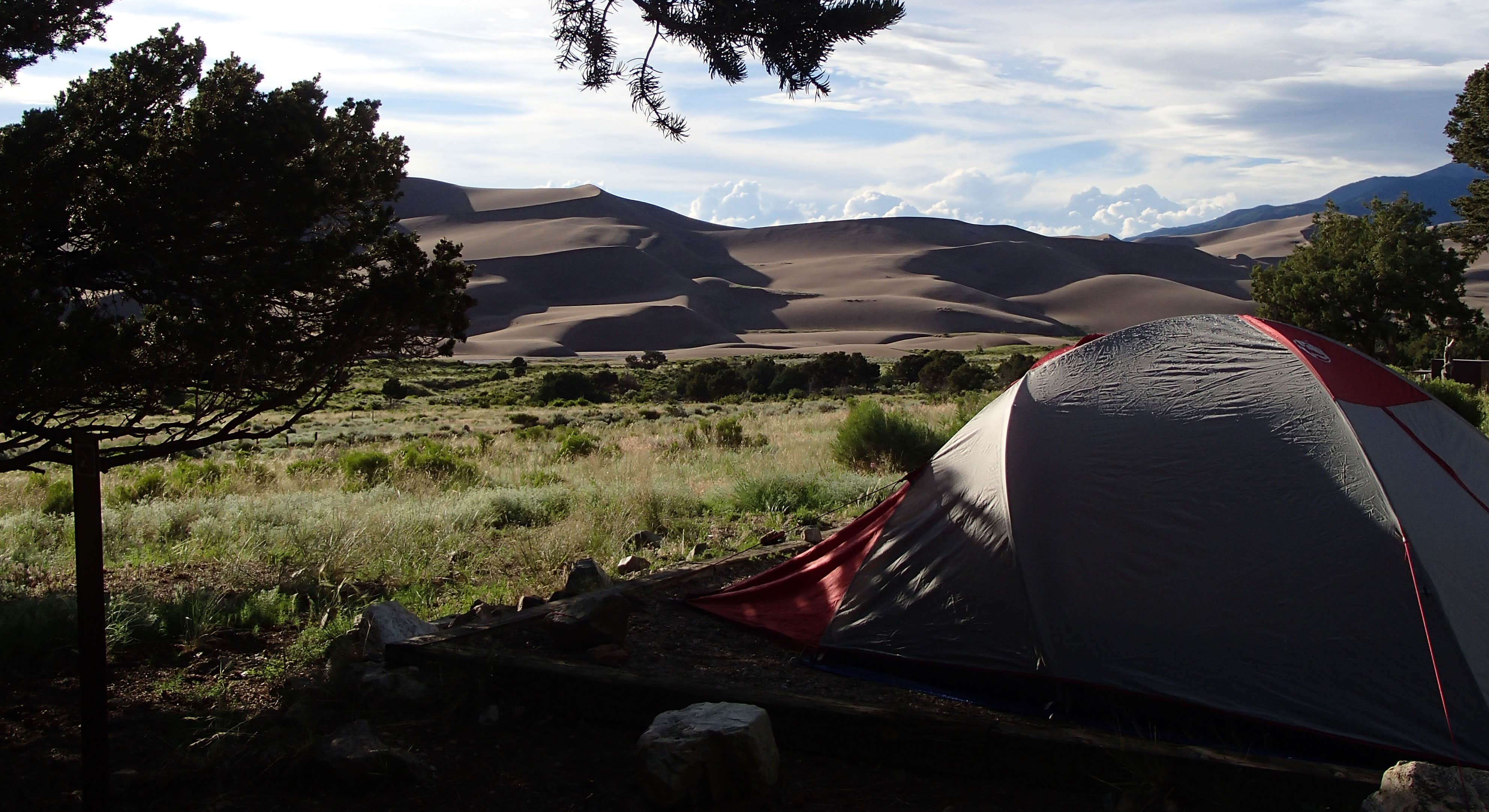 Tent Camping Sand Dunes Pinon Flats Campground Near Great Sand Dunes National Park