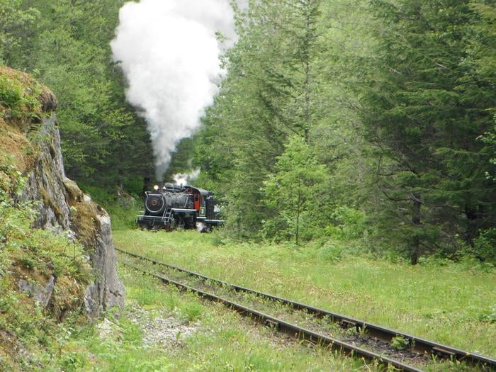 View from the front porch of trains passing the cabin



Credit: USFS