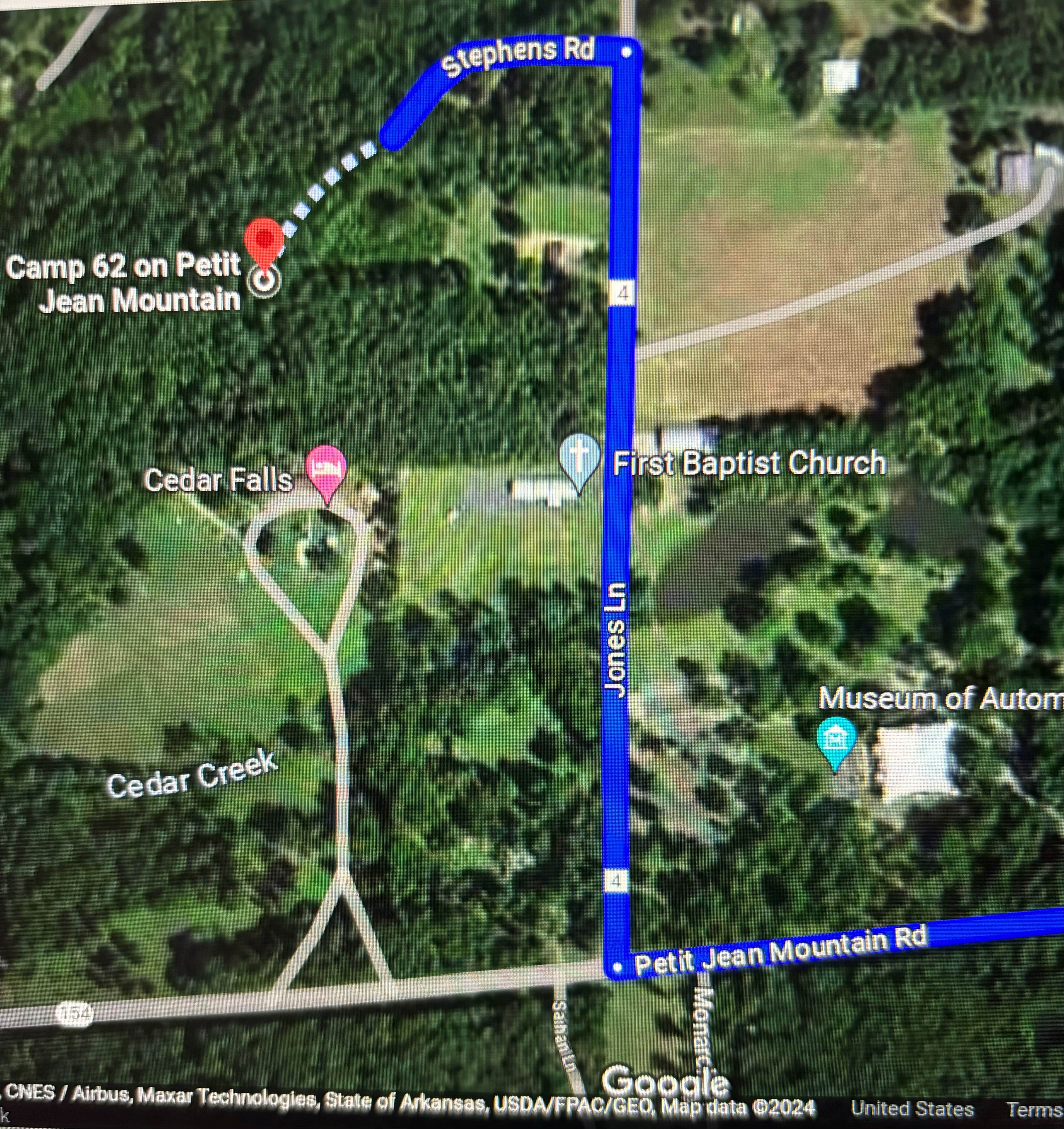 Camper-submitted photo at Camp 62 on Petit Jean Mountain near Ozark-St. Francis National Forests