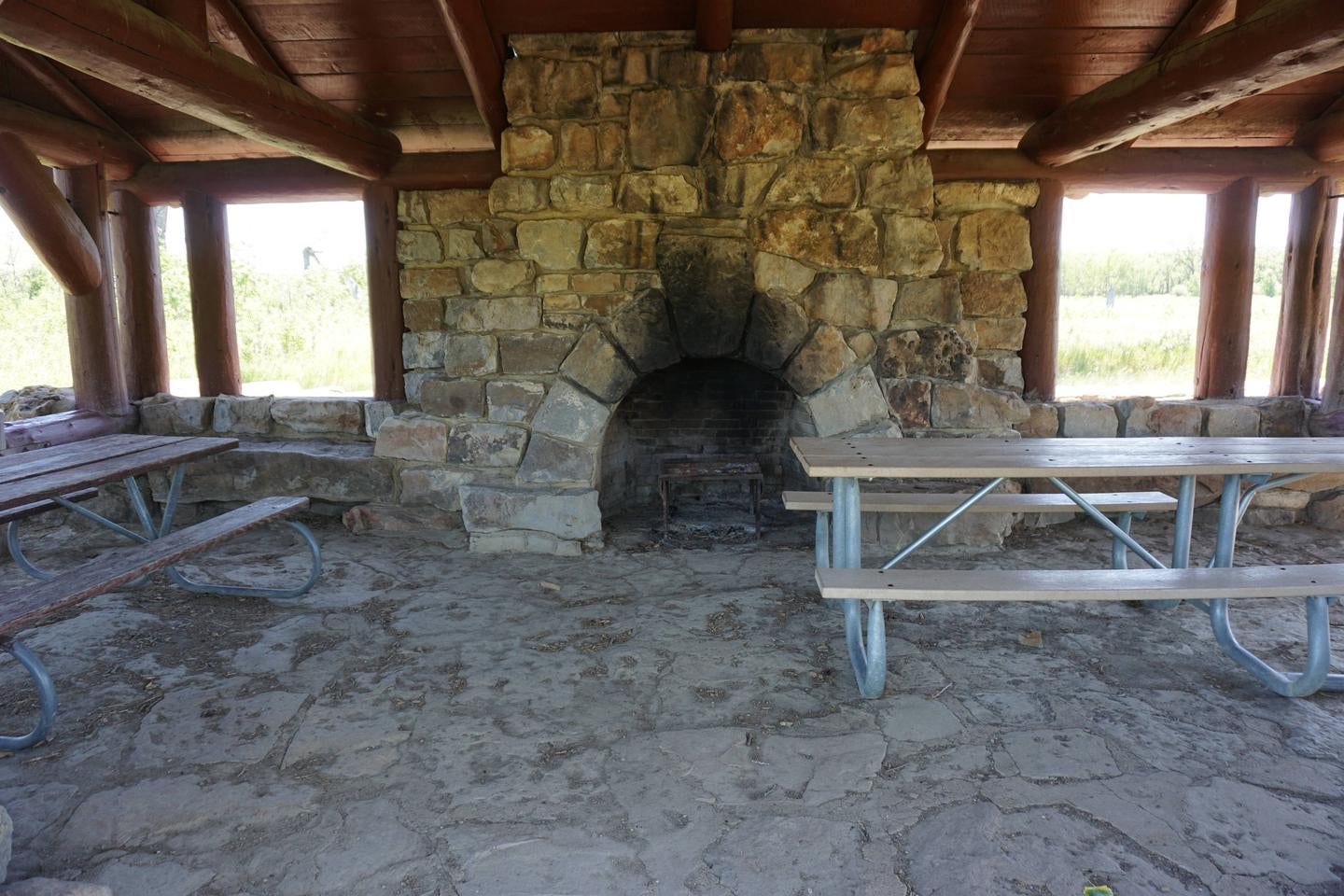 Fire place in a covered shelter. 



Covered shelter for the site. 

Credit: NPS