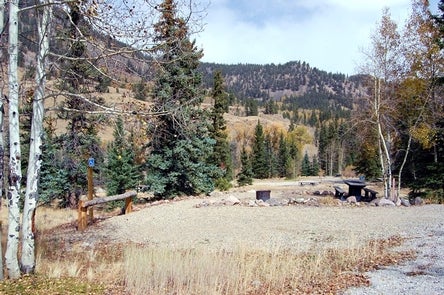 Typical campsite at Mill Creek with gravel parking area, picnic table, and fire ring.



Campsite at Mill Creek Campground

Credit: BLM