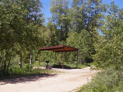 Big Springs campsite with shelter



Shade shelter campsite 

Credit: USDA Forest Service