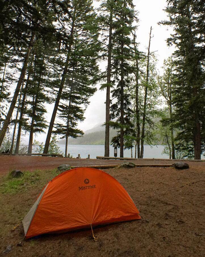Ellen D.'s photo of tent camping at Kintla Lake Campground — Glacier National Park near Eureka, MT