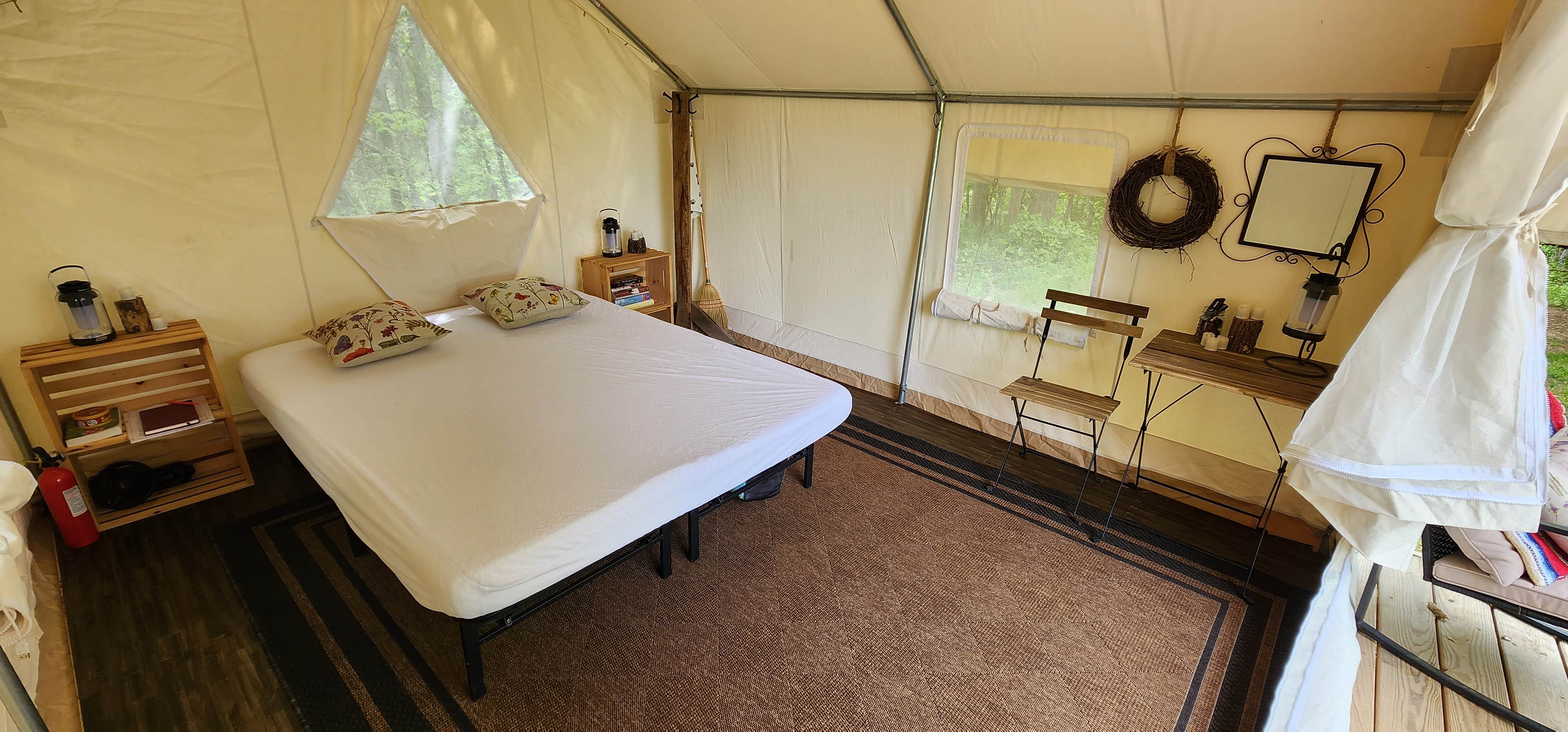 Julie S.'s photo of glamping accommodations at Camps at Evensong Farm near Cross Junction, VA