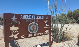 Camping near Culp Valley Primitive Campground — Anza-Borrego Desert State Park: American Legion Post 853, Borrego Springs, California