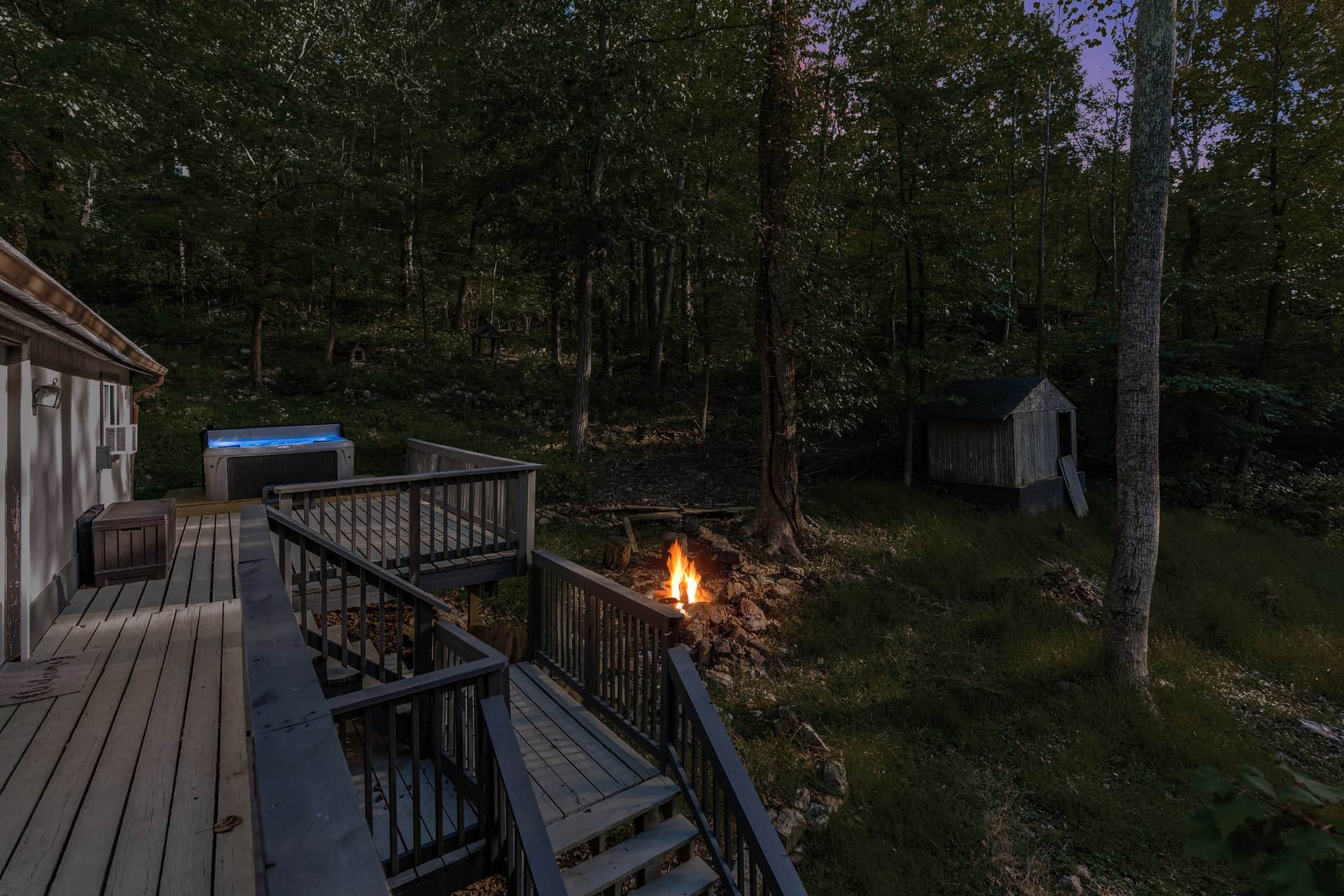 The Dyrt's photo of a cabin at Hot Tub, Wraparound Deck, & WiFi at Chalet Cabin near Bluemont, VA