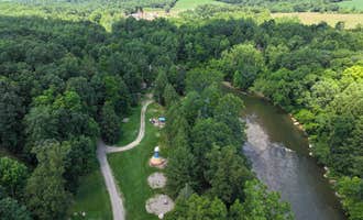 Camping near Lazy River at Granville: The Caves Campground, Howard, Ohio