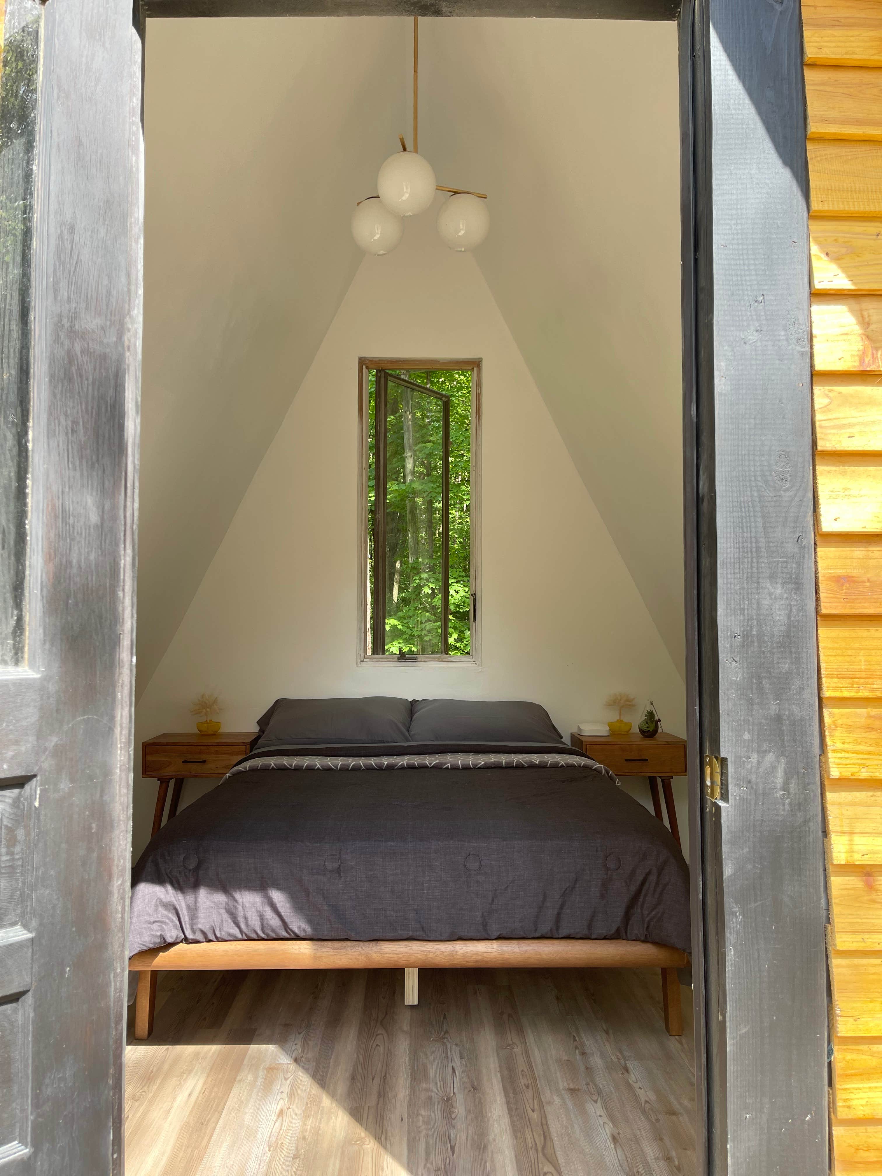 Jean C.'s photo of glamping accommodations at Wanderlust Tiny A-Frame near Tobyhanna, PA