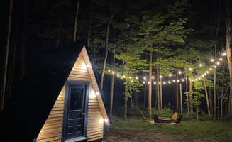 Jean C.'s photo of a cabin at Tiny A-Frame: Private Pond, Hot Tub, Heat/AC WiFi near Narrowsburg, NY