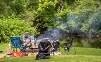 Liz K.'s photo of camping with pets at Trading Post Outfitters near Angola, IN