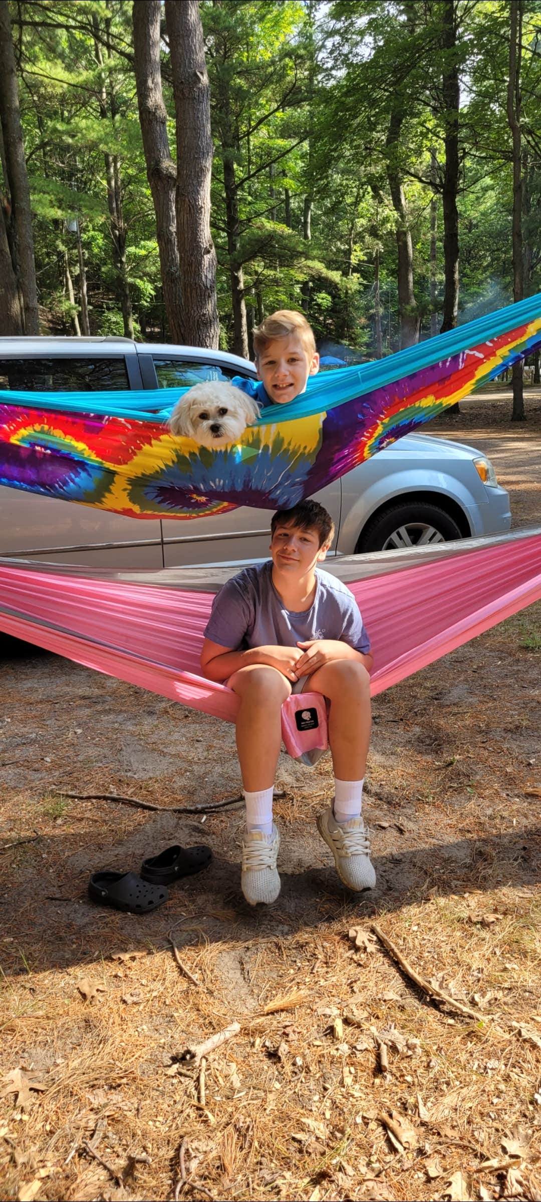 Suzanne E.'s photo of camping with pets at Lake Michigan Family Campground near Mears, MI