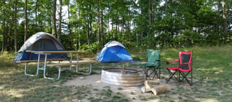 Sara L.'s photo of tent camping at Catchin' Crickets Campground near Nahma, MI