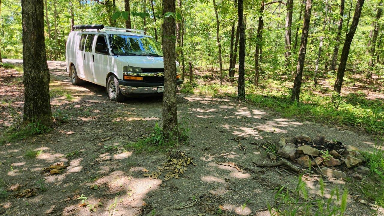 Camper submitted image from FR132 Small Dispersed, Ouachita NF, AR - 1