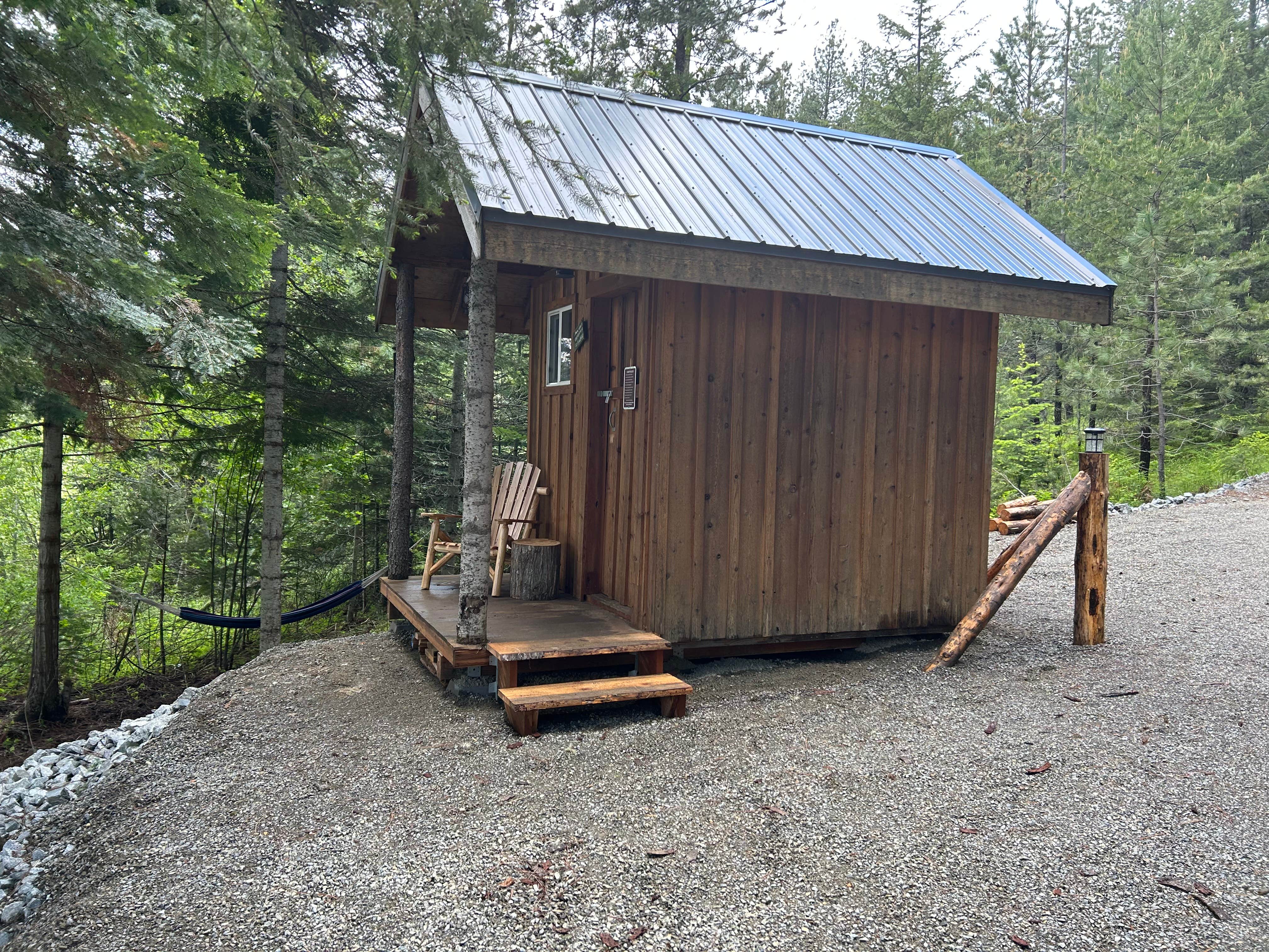 Nathaniel's photo of a cabin at Mirror Lake: Bigfoot Campout near Newman Lake, WA