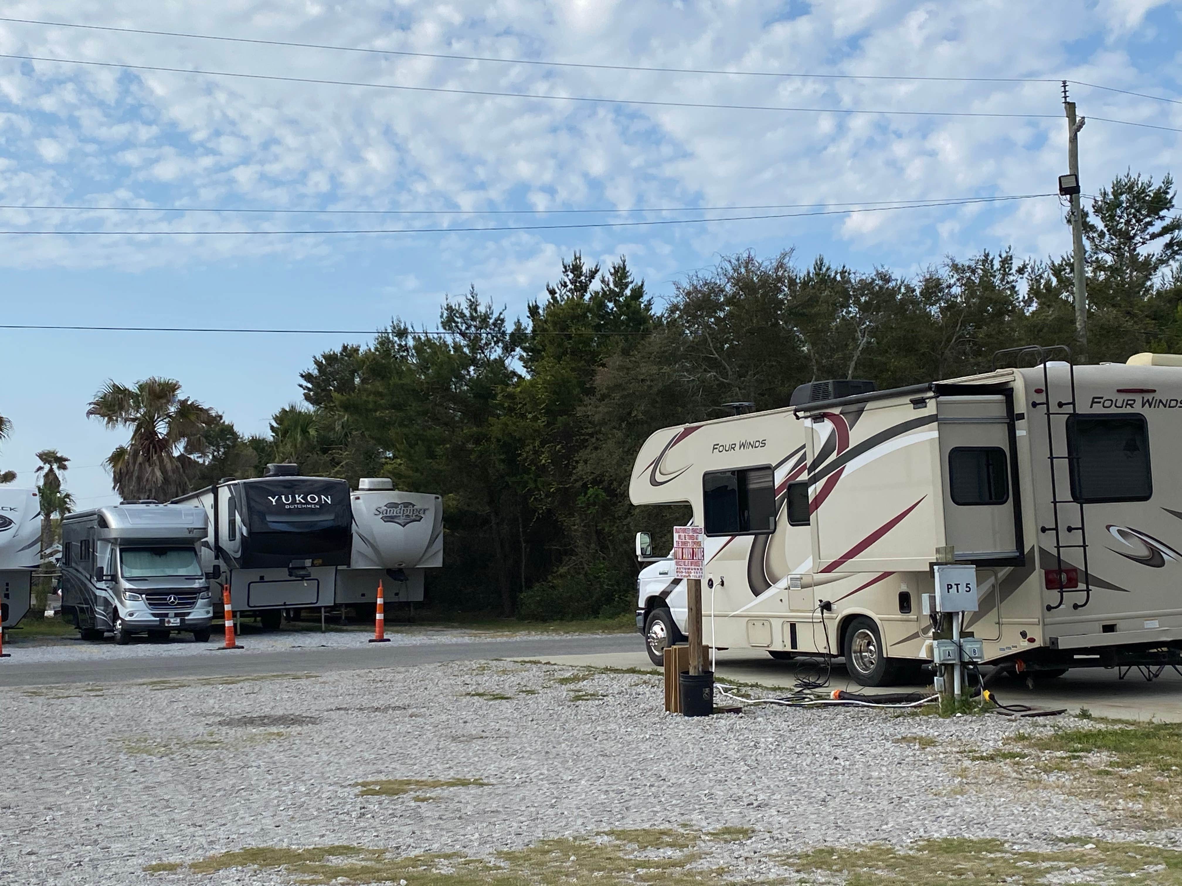 Camping near 3 Bedroom Vacation home, with Full hookup Camper pad.: Geronimo RV Beach Resort, Miramar Beach, Florida