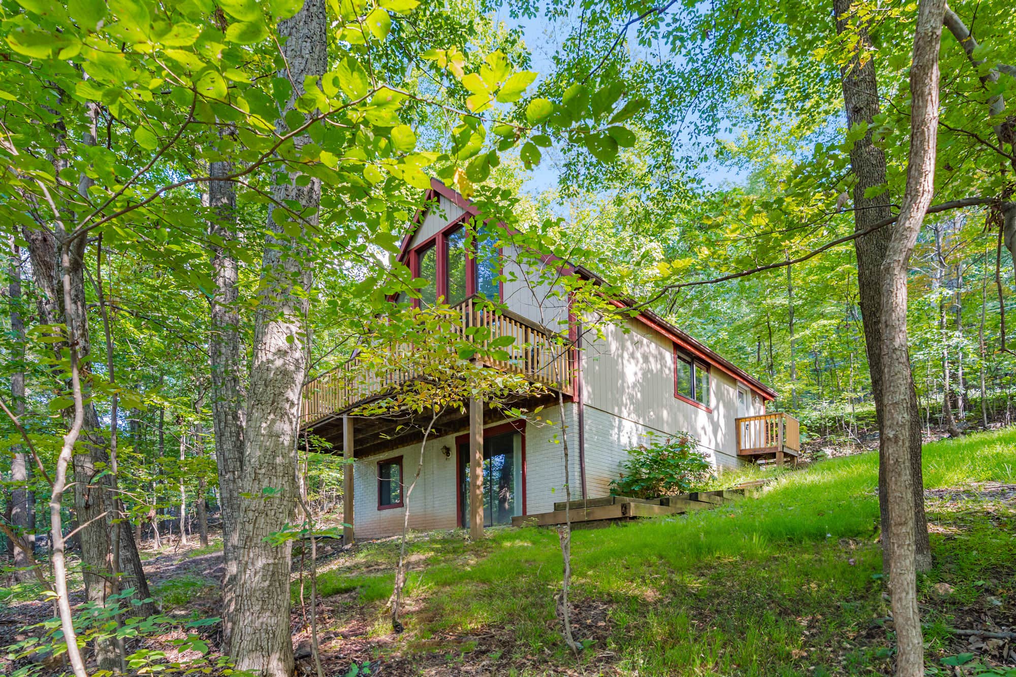 The Dyrt's photo of a cabin at Modern Chalet w Hot Tub, Large Deck, Grill & WiFi near Hedgesville, WV