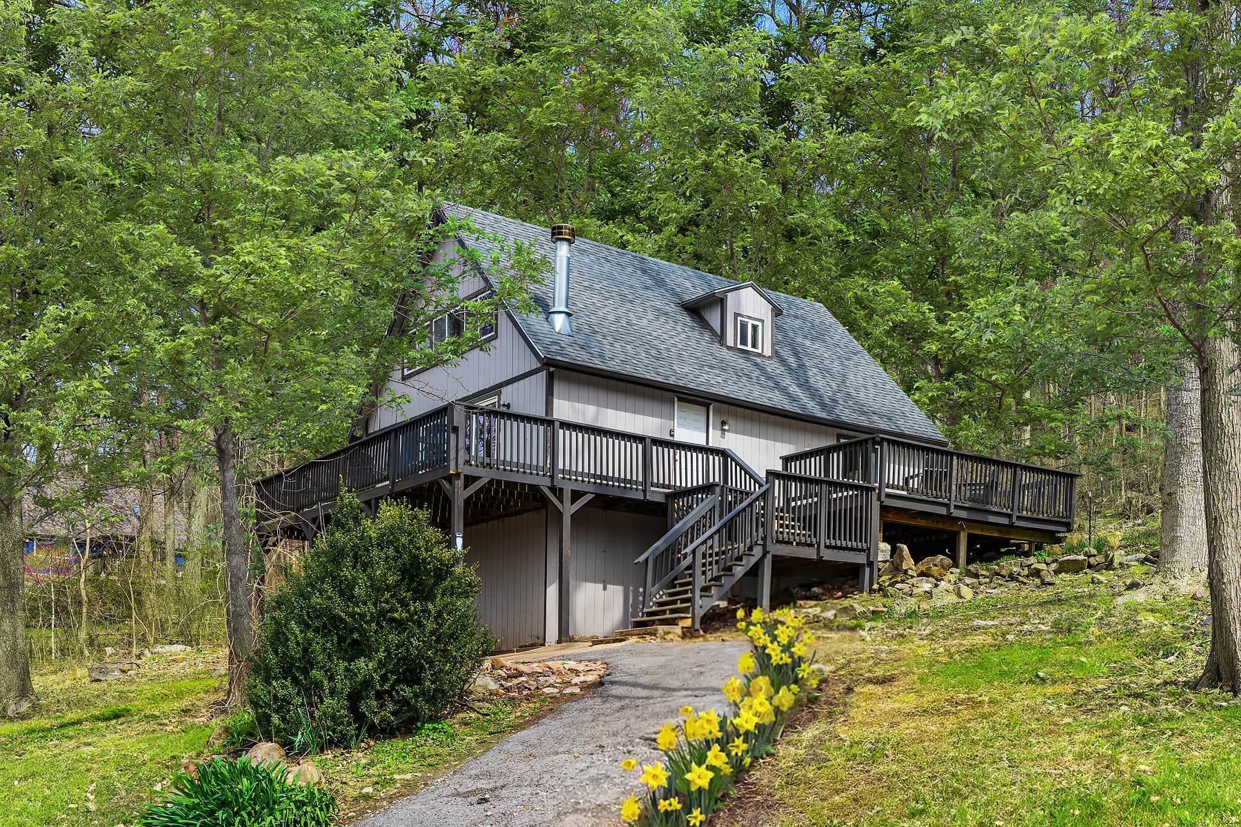 The Dyrt's photo of a cabin at Hot Tub, Wraparound Deck, & WiFi at Chalet Cabin near Rippon, WV
