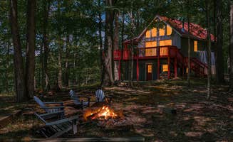The Dyrt's photo of a cabin at Hot Tub, Large Deck, WiFi, Fire Pit at Chalet Cabin near Winchester, VA