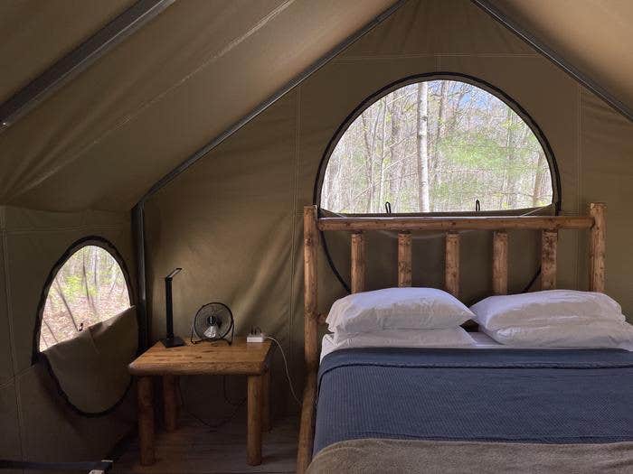 Camper submitted image from Lake Powhatan Glamping — National Forests In North Carolina - 1