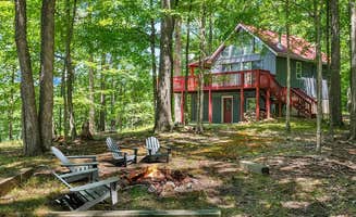 The Dyrt's photo of a cabin at Hot Tub, Large Deck, WiFi, Fire Pit at Chalet Cabin near Ranson, WV