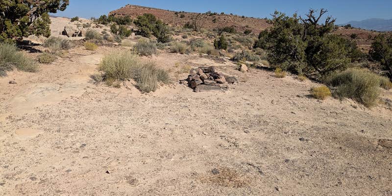 Camper submitted image from Dispersed CS with a view of Grand Gulch Trail high above Halls Creek