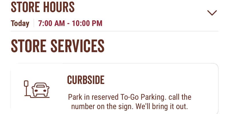 Camper submitted image from Cracker Barrel — Sturbridge