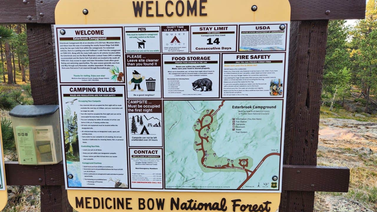 Camping near Douglas KOA: Esterbrook Campground — Medicine Bow Routt NFS & Thunder Basin Ng, Glendo, Wyoming