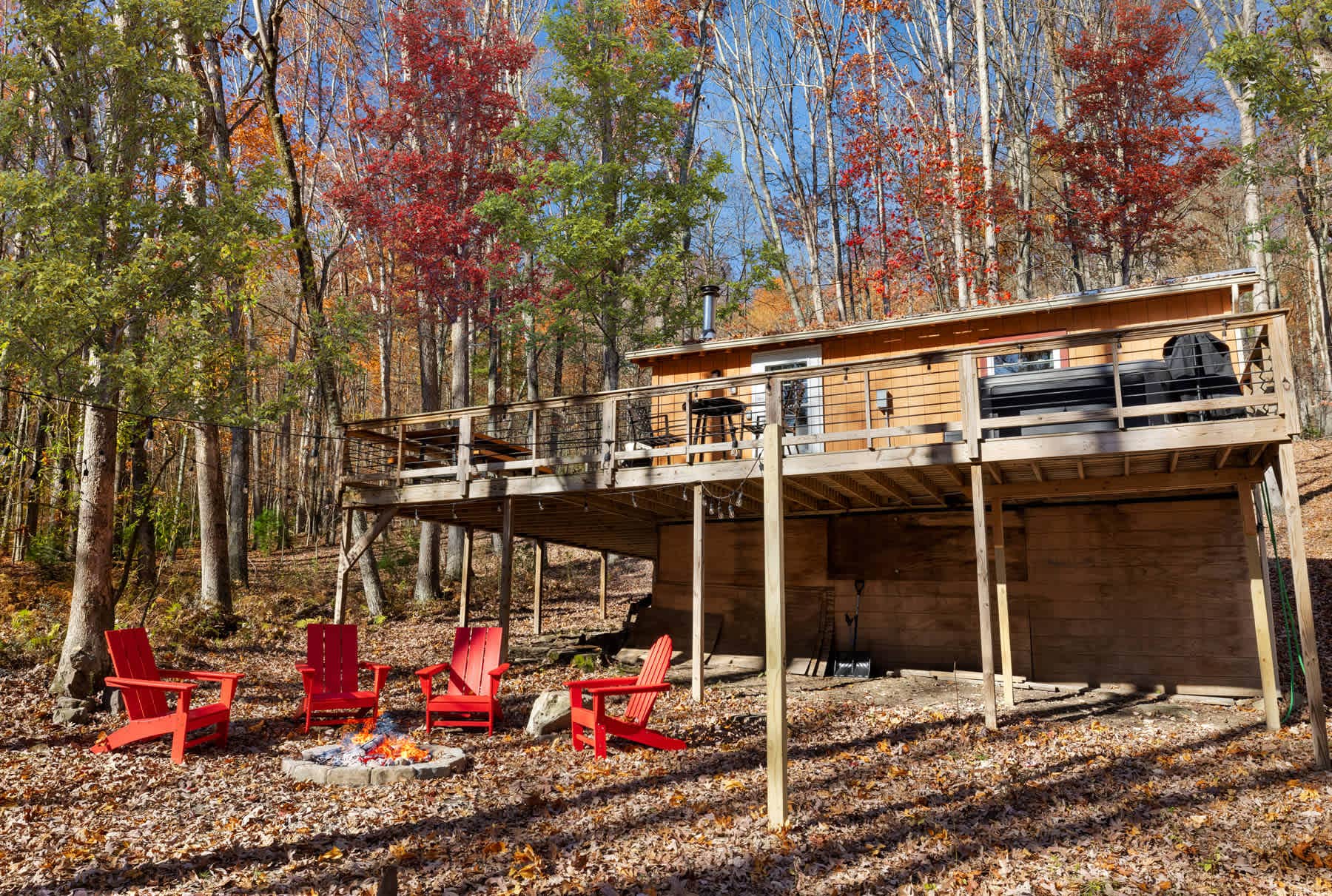The Dyrt's photo of a cabin at Cozy Cabin w Lake, Hot Tub, Huge Deck & Fire Pit near Jennings Randolph Lake