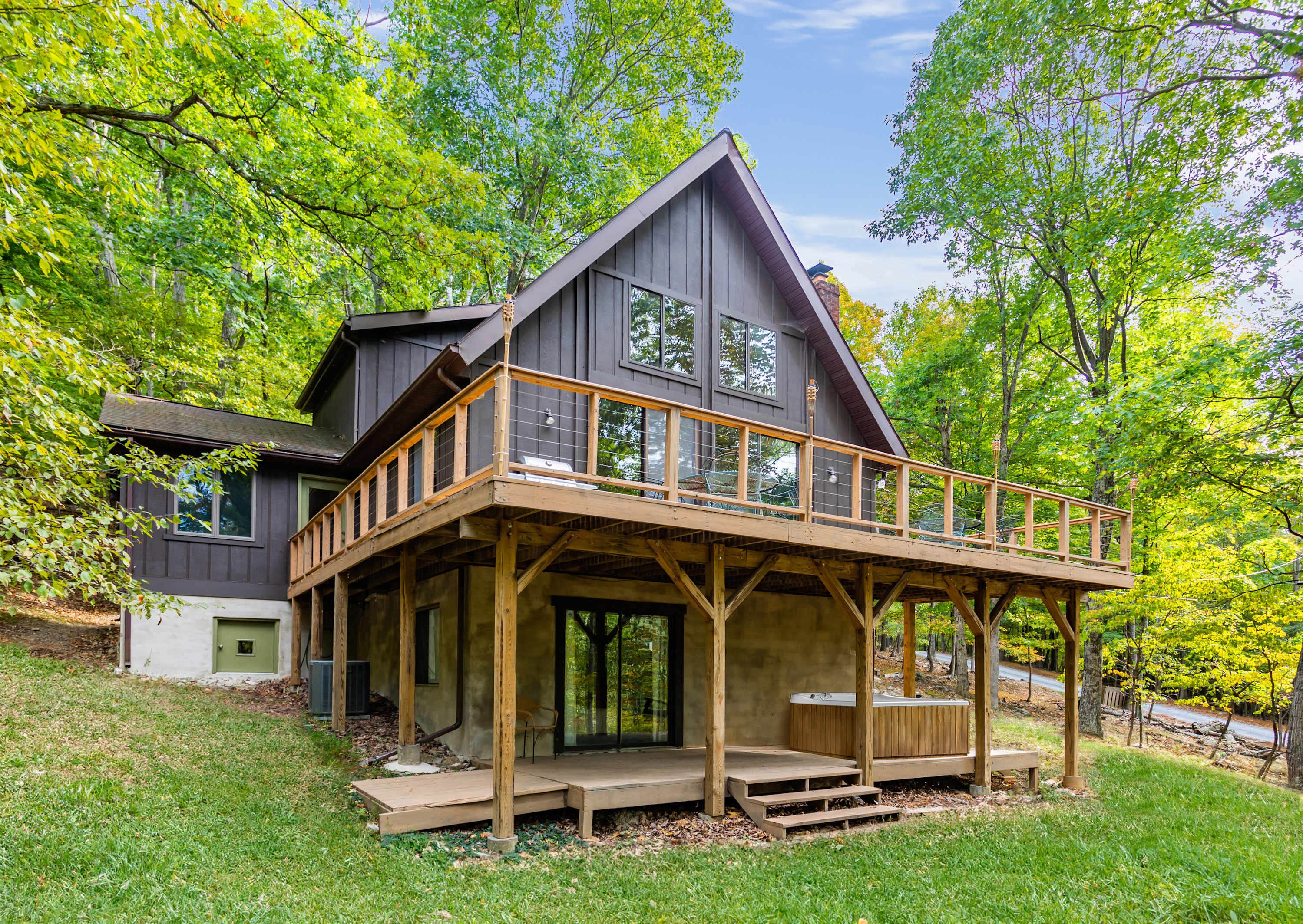 The Dyrt's photo of a cabin at Cozy Cabin w/Fire Pit, Hot Tub, Deck, & Pool Table near Everett, PA
