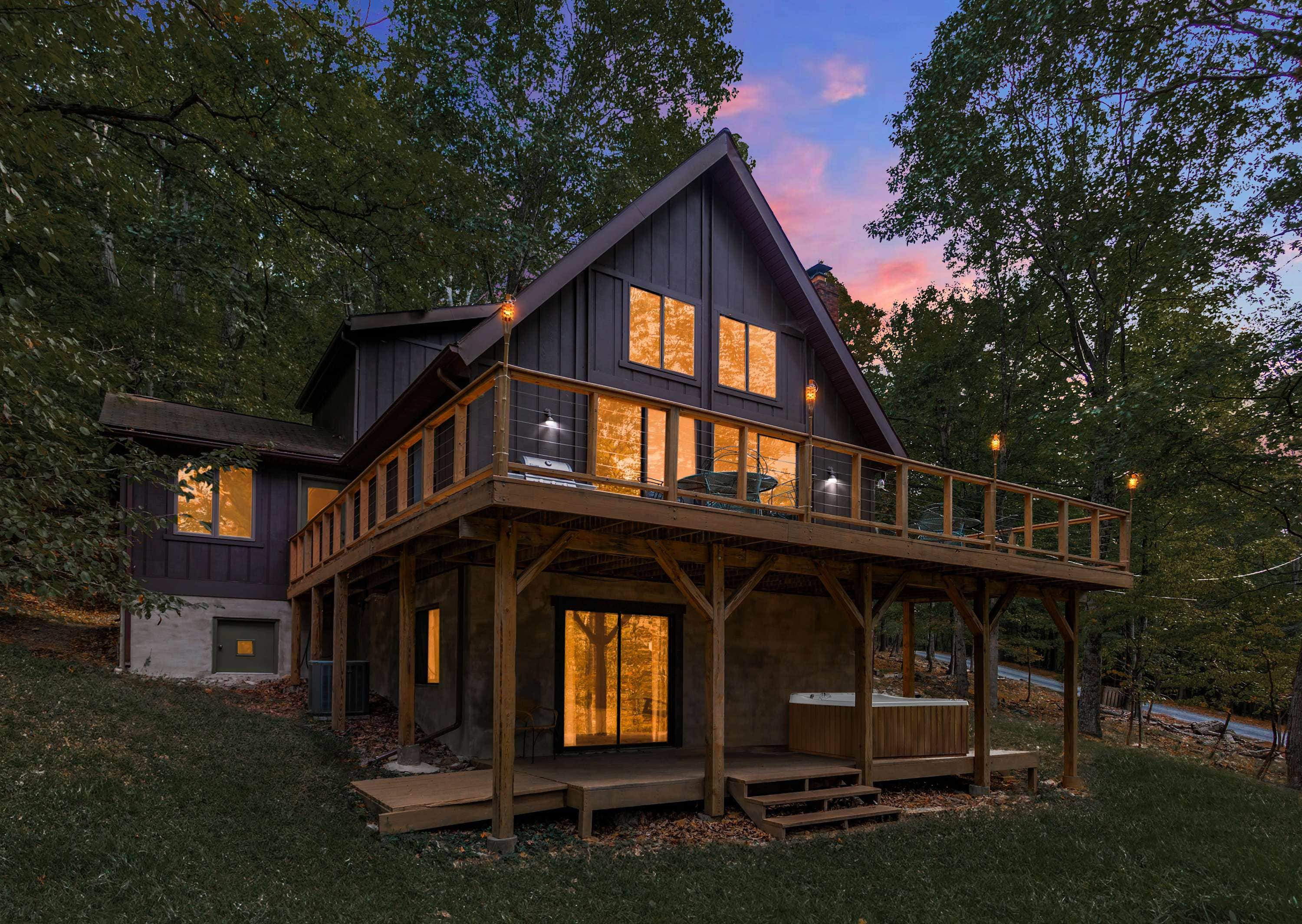 The Dyrt's photo of a cabin at Cozy Cabin w/Fire Pit, Hot Tub, Deck, & Pool Table near Greencastle, PA