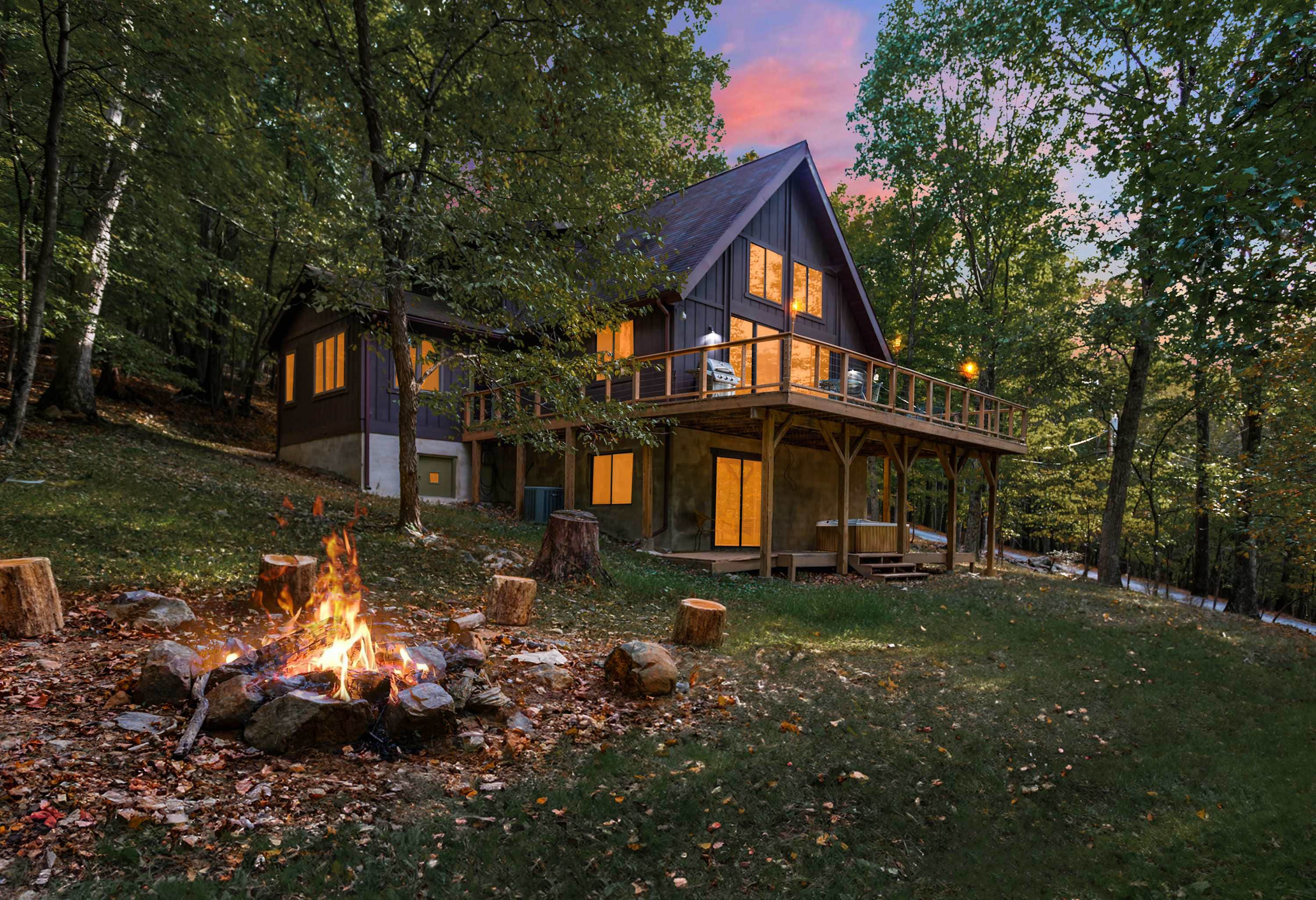 The Dyrt's photo of a cabin at Cozy Cabin w/Fire Pit, Hot Tub, Deck, & Pool Table near Martinsburg, WV
