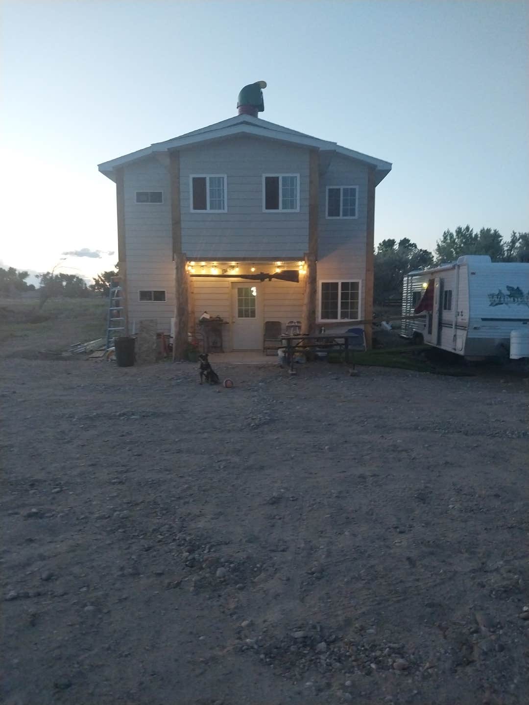 Loren A.'s photo of camping with pets at Where Am I to Go Campground near Meeteetse, WY