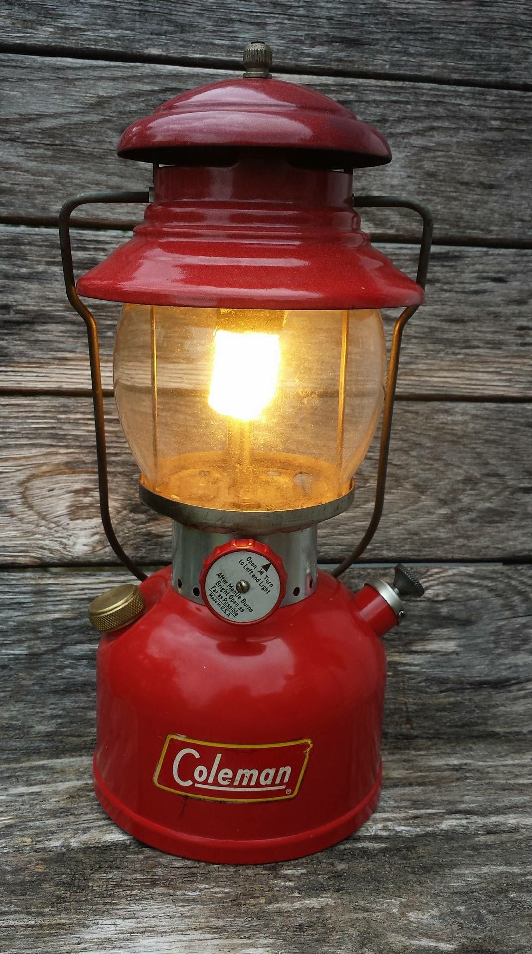 My little red Coleman lantern bought at the local thrift store by Cuyuna