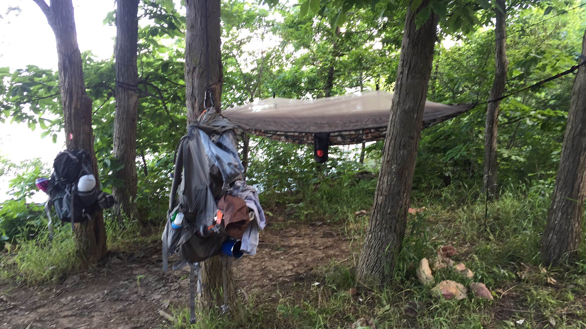 Zach C.'s photo of tent camping at Woodridge Park near Overbrook, KS