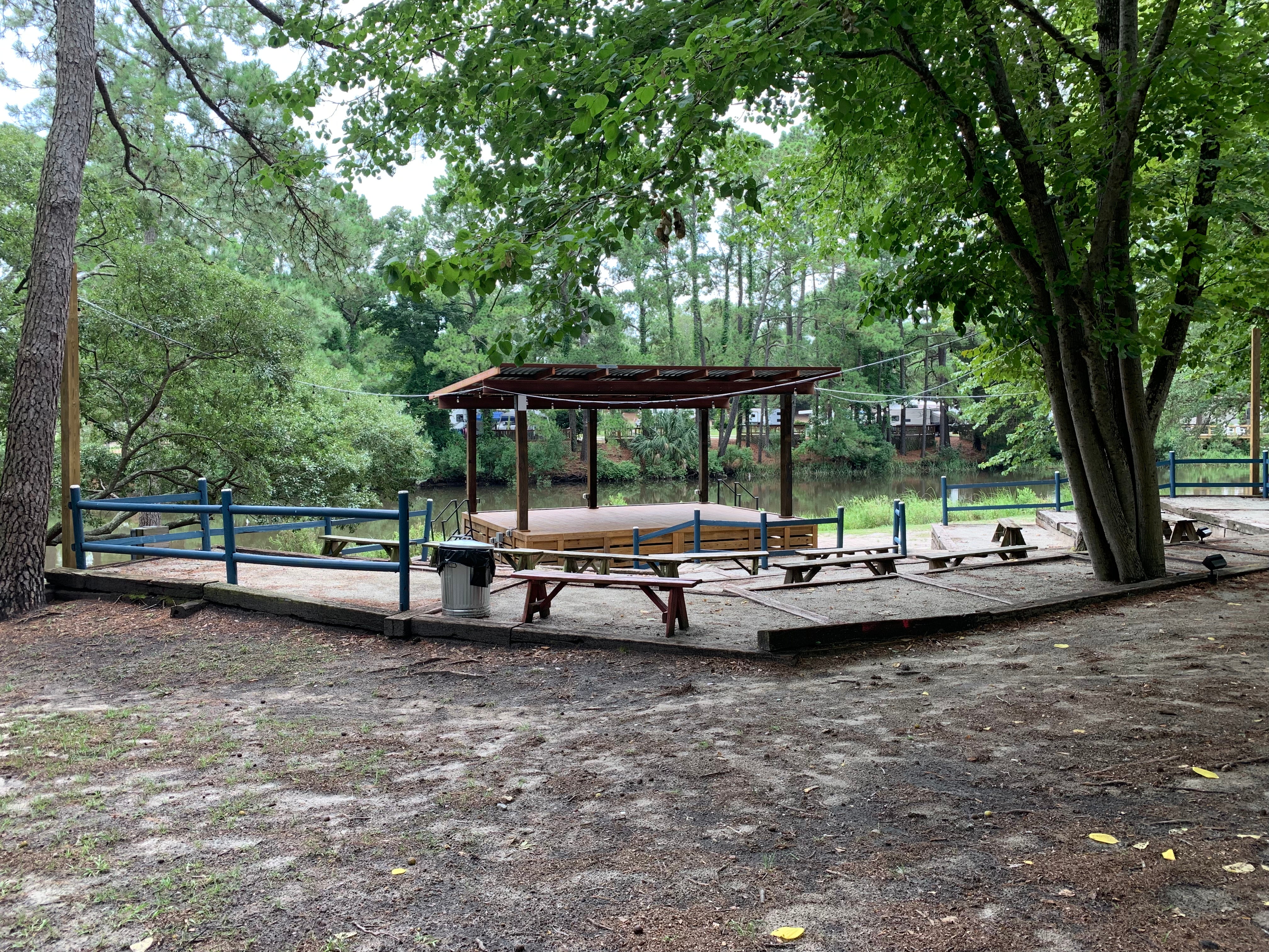 Amphitheater for live music and karaoke.