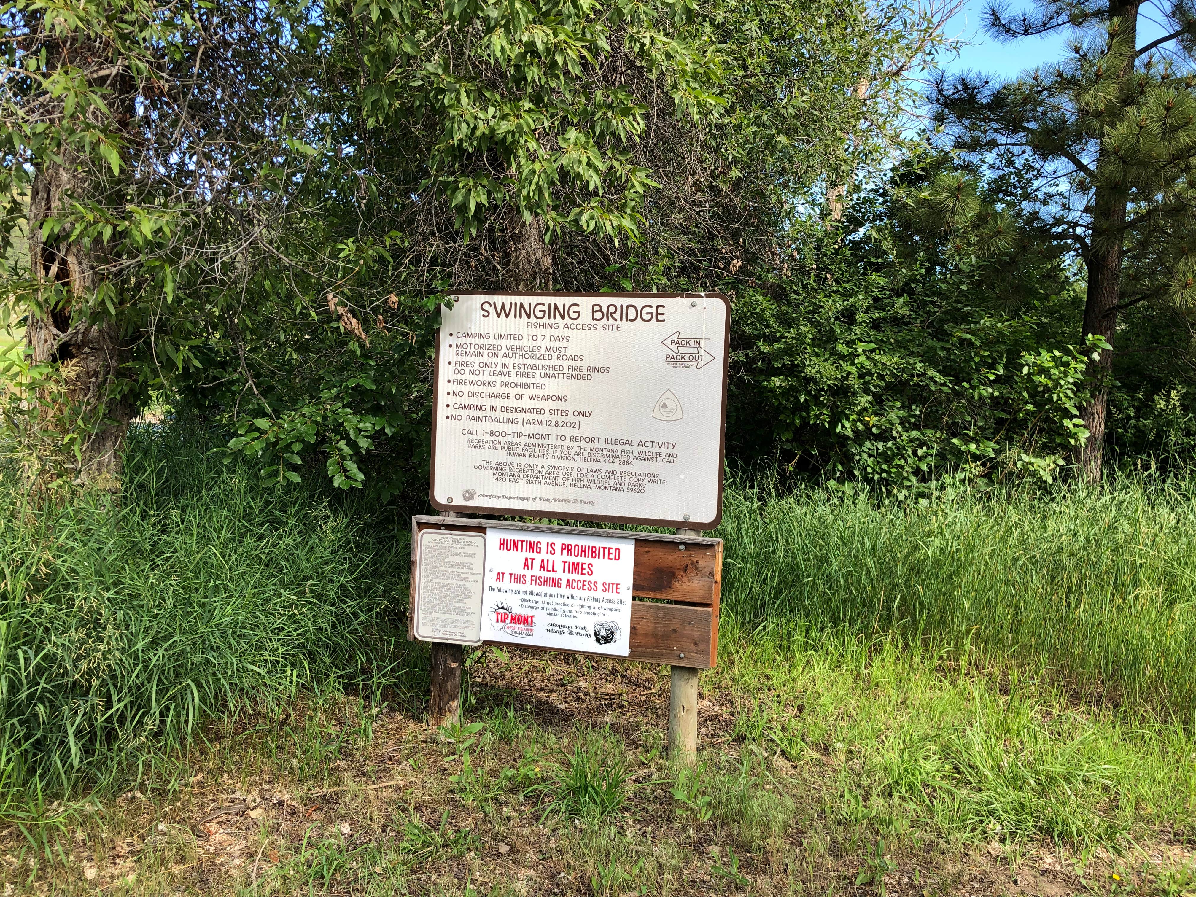 Camper-submitted photo at Swinging Bridge Fishing Access Site - TEMPORARILY CLOSED near Acton, MT