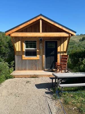 Rikki M.'s photo of glamping accommodations at Kiowa Frontier Yurts and Cabins near Cut Bank, MT