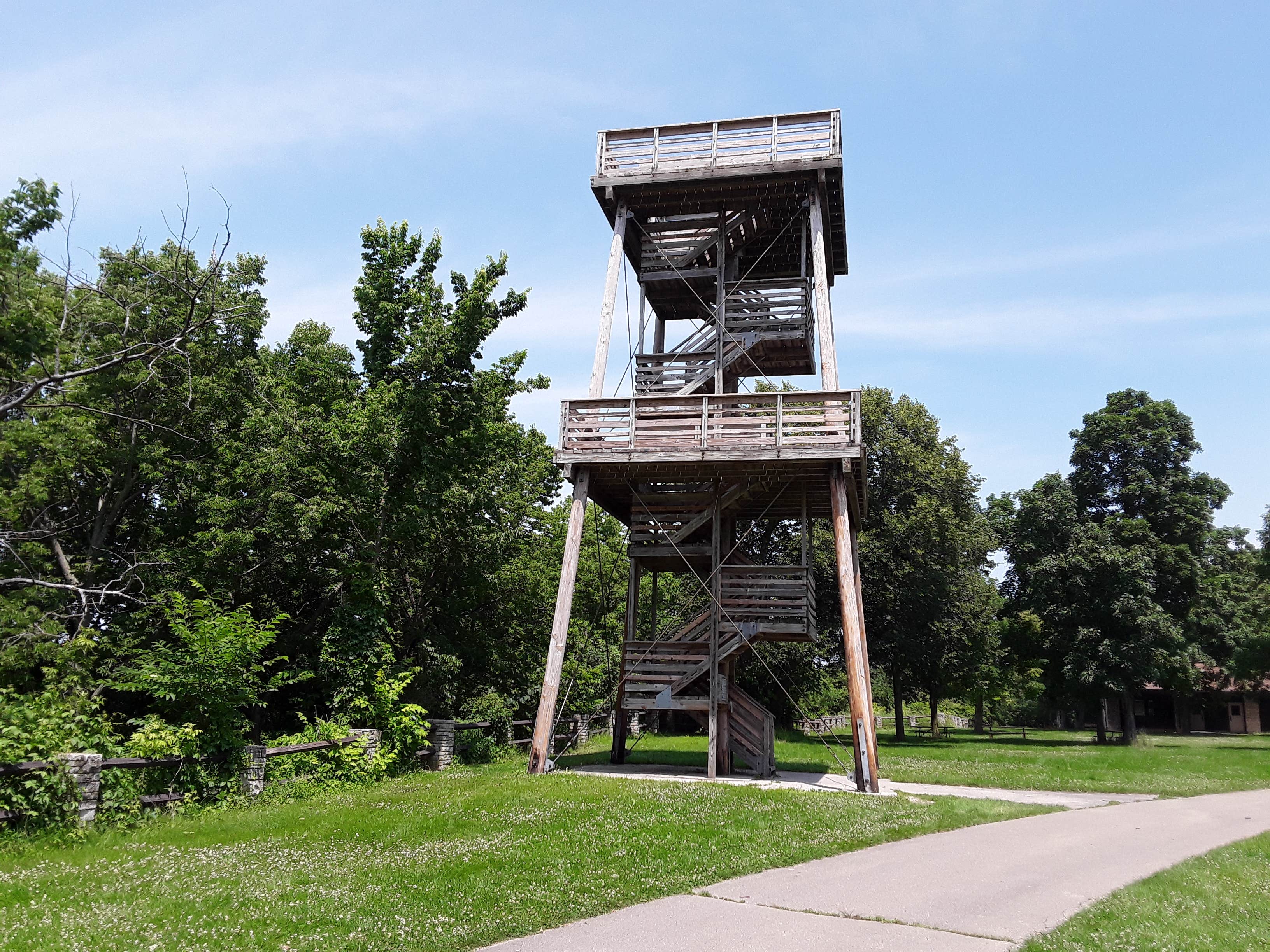 Donna W.'s photo of a cabin at High Cliff State Park Campground near Kiel, WI