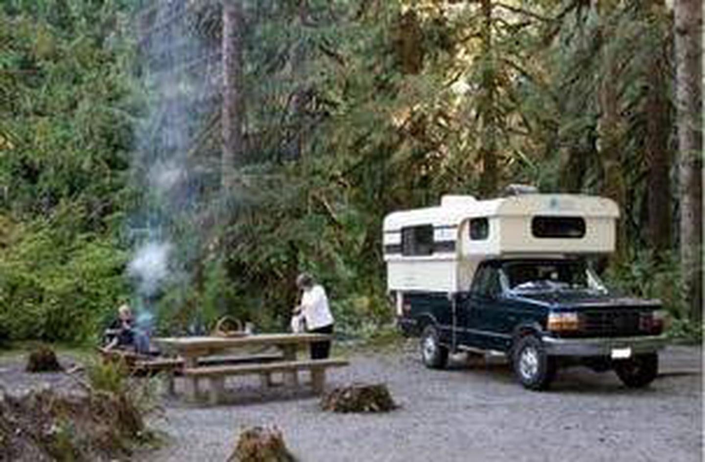 Turlo campsite with picnic table and camper



A camper is parked at a campsite in Turlo Campground

Credit: USFS