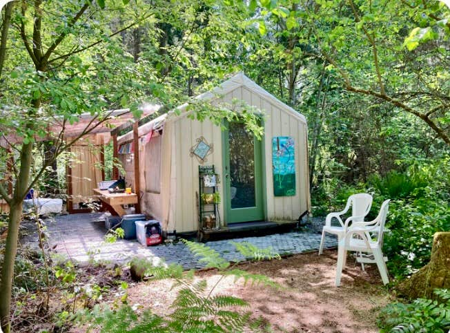 Elona K.'s photo of a cabin at Two Frog Bog near Orting, WA