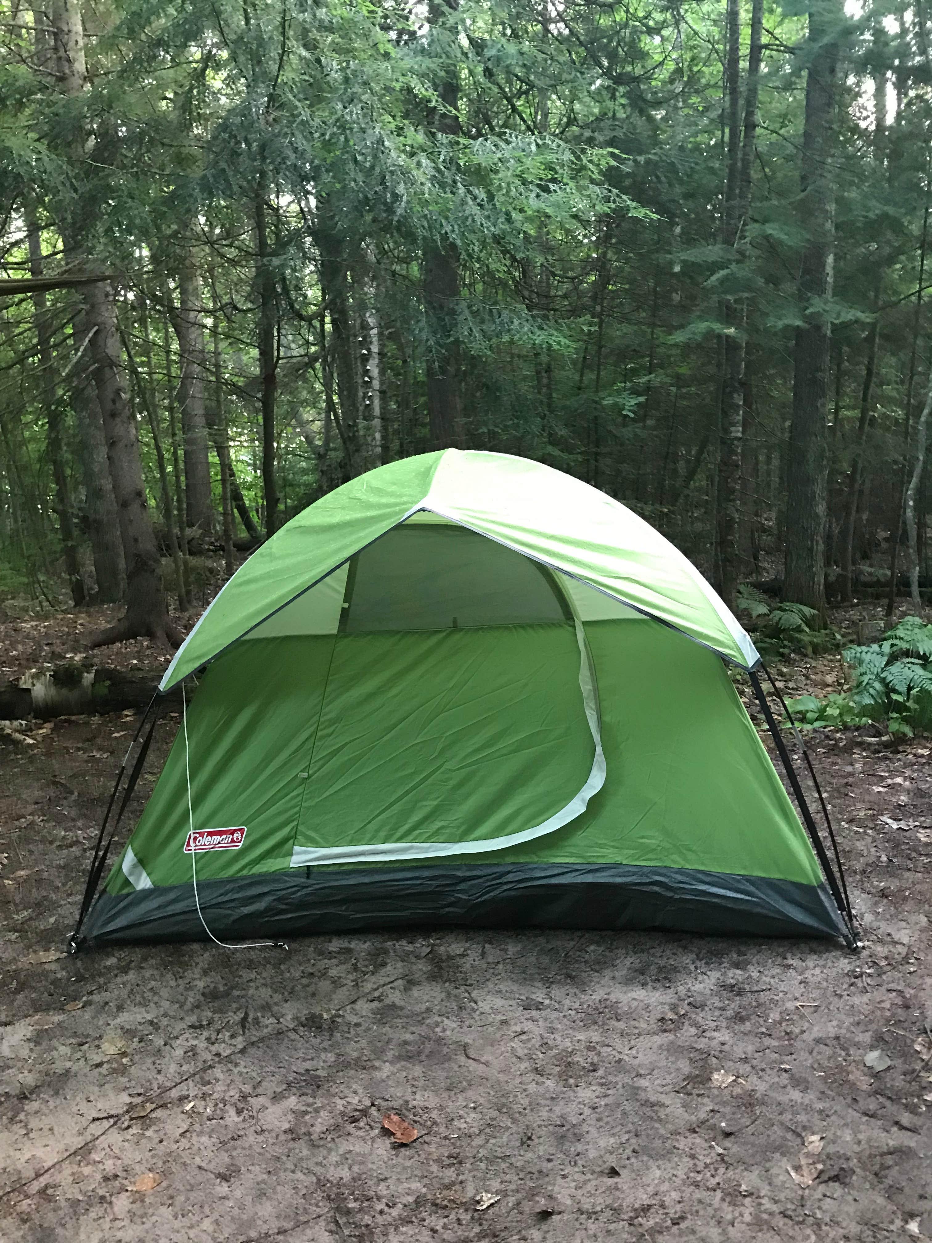 Christina M.'s photo of tent camping at Channel Marker Campsite On Grand Island near Nahma, MI