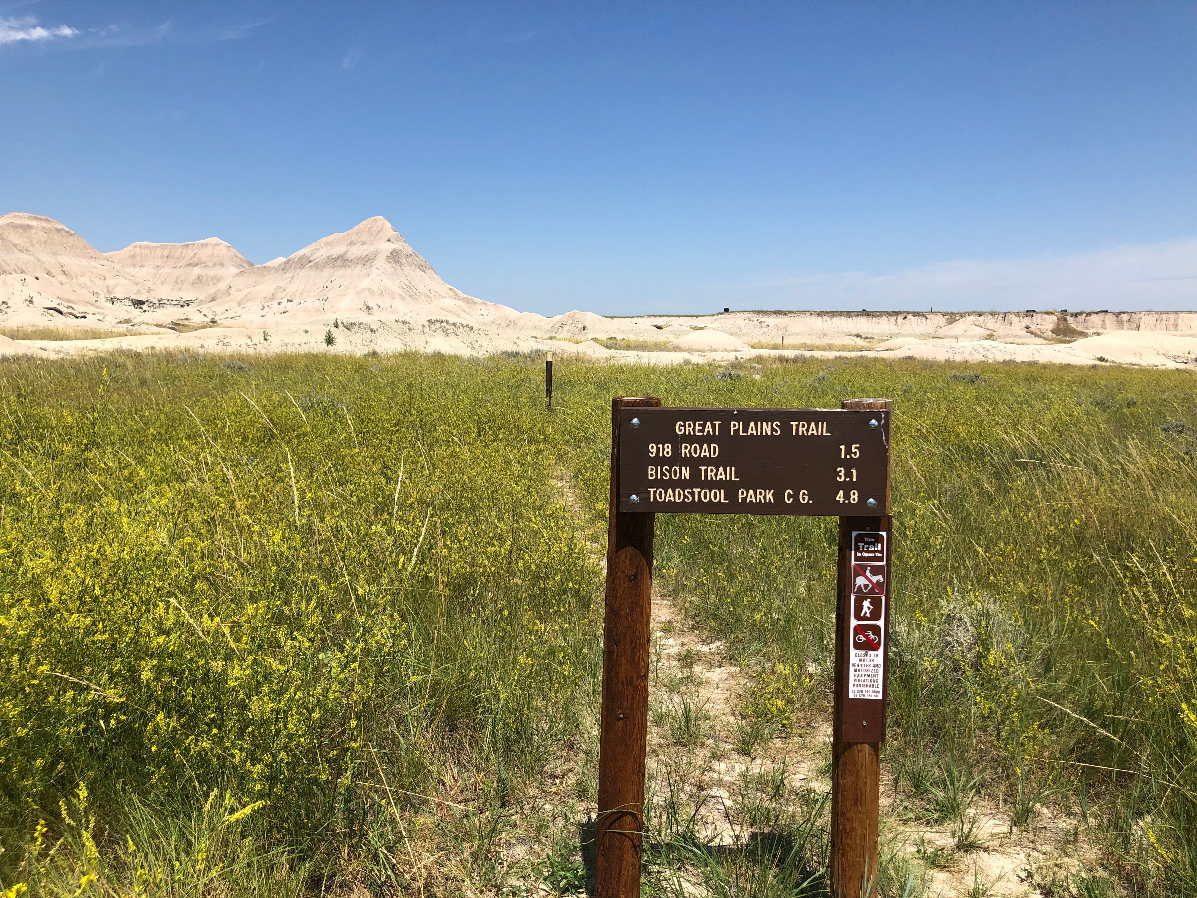 Signage for additional hiking trails