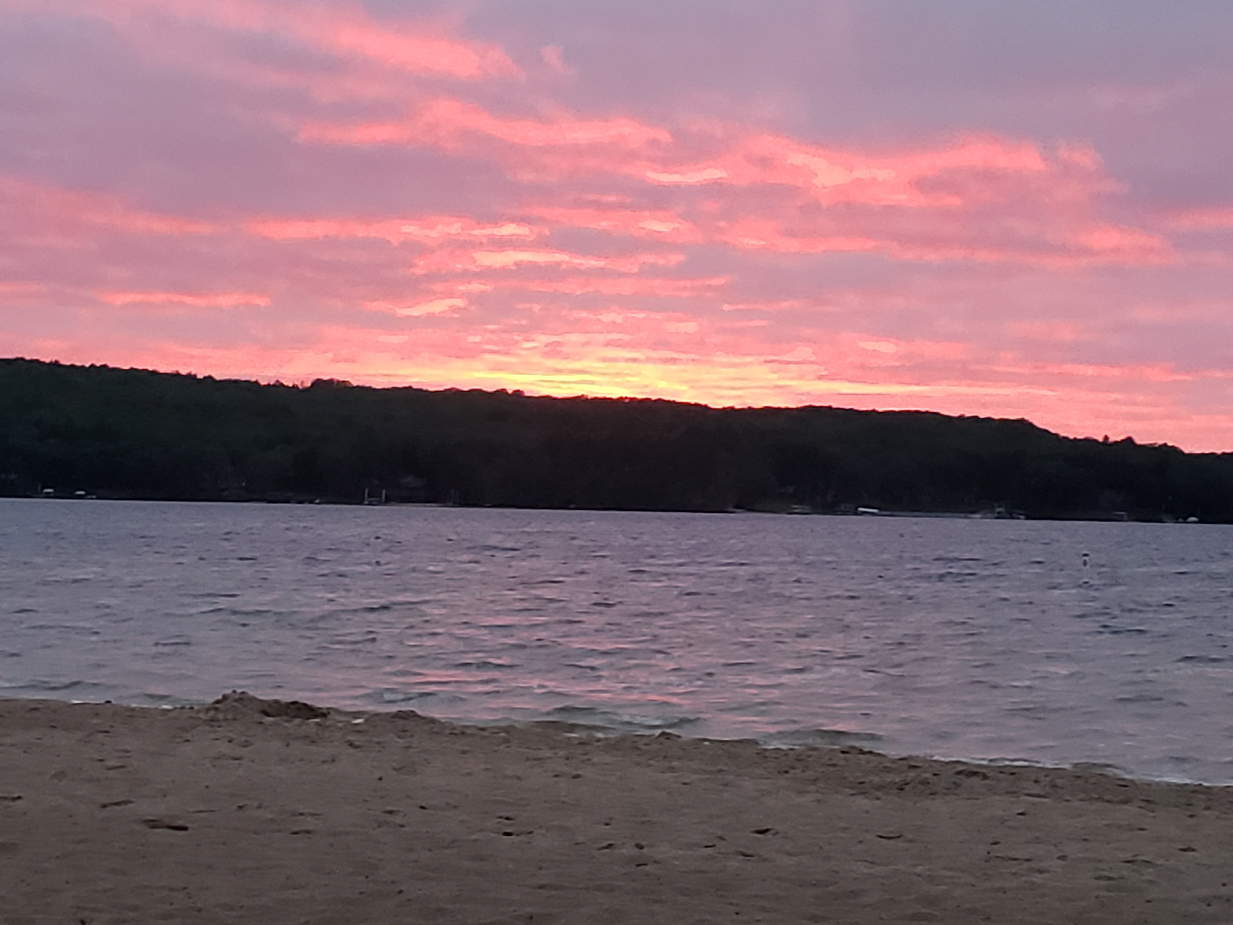 Sunset on the main beach at the campground