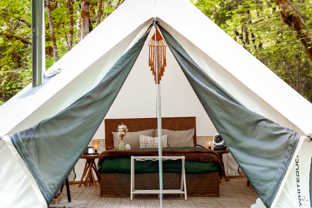 Brooke M.'s photo of glamping accommodations at Creekside Retreat at Triangle Lake near Foster, OR