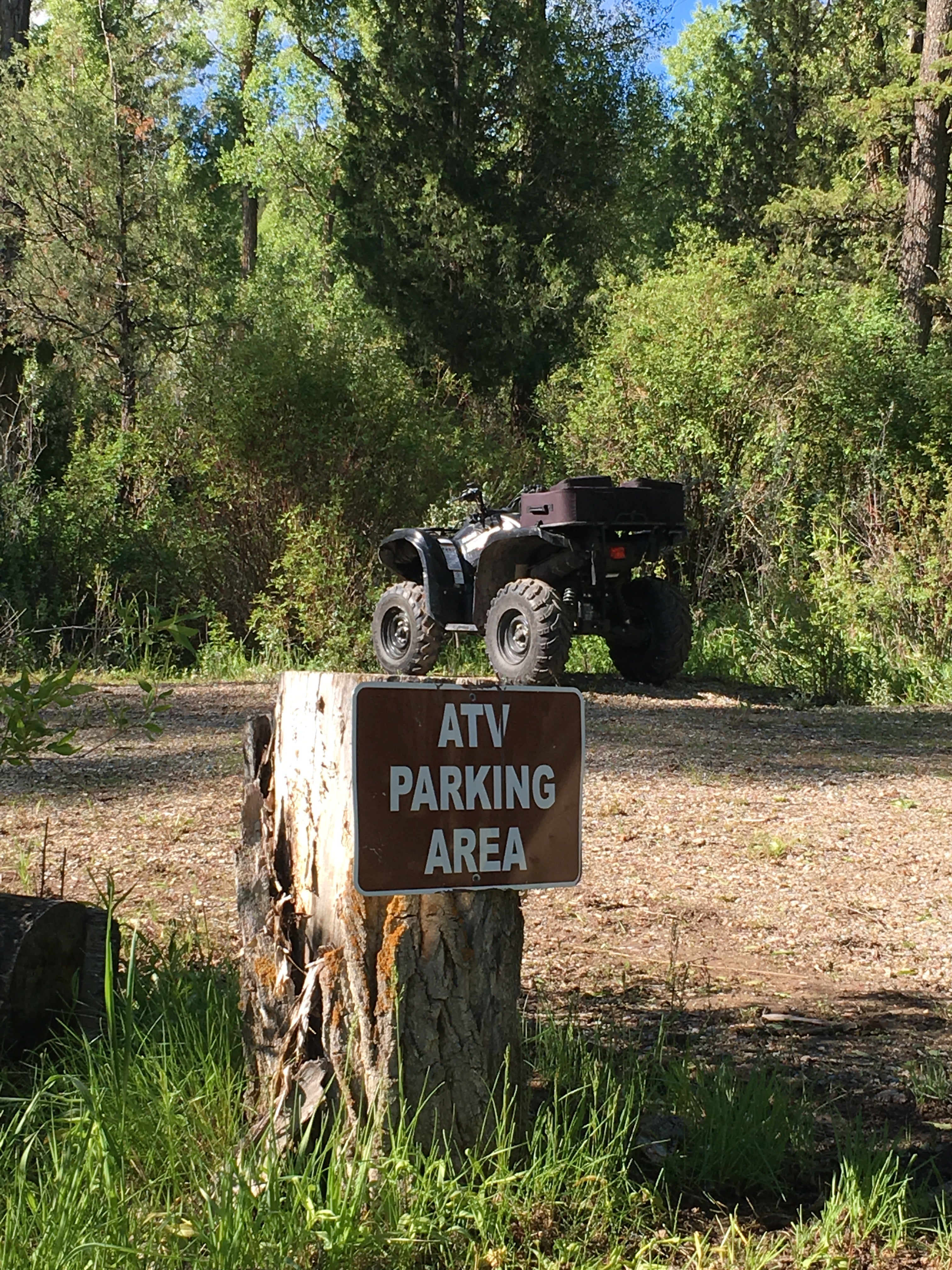 Loved that ATV's had their own parking outside the campground