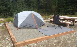 Jessie T.'s photo of tent camping at Mowich Lake Campground — Mount Rainier National Park near Des Moines, WA