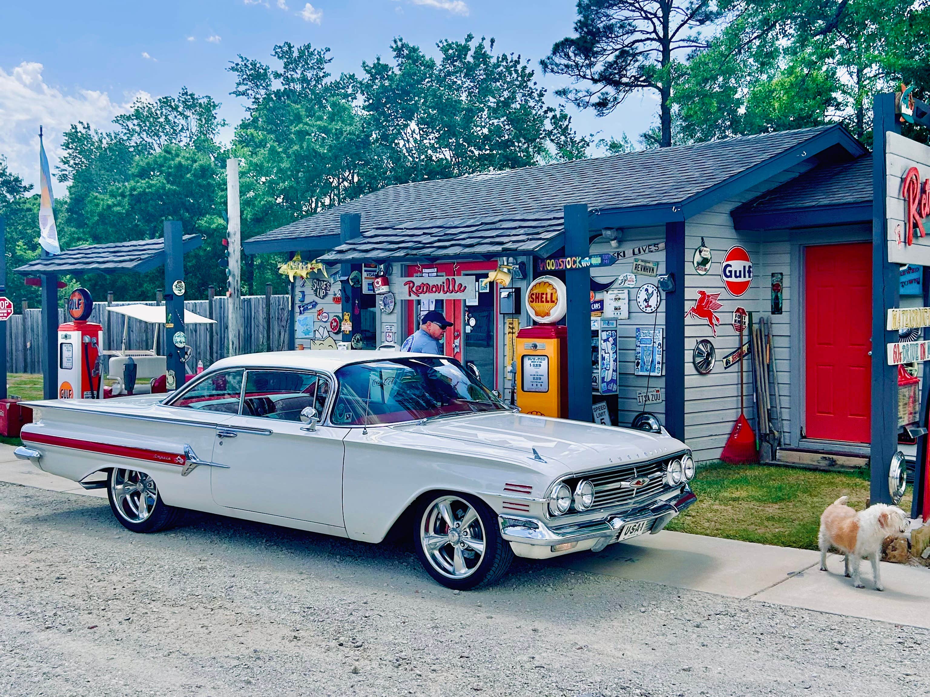 Denese M.'s photo of camping with pets at Retroville 1960s-70 Drive In Movie/TV Themed RV Park near Panama City Beach, FL